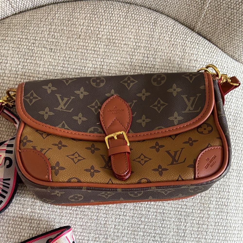 Louis Vuitton Brown and Tan Monogram Crossbody Bag